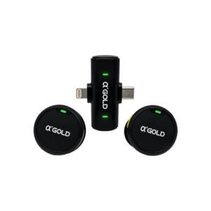 Microfone de Lapela Sem Fio - 2 em 1 - Tipo-C e Lighthing - AGOLD MCF38